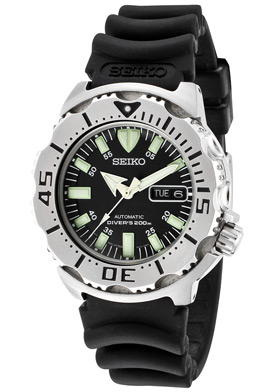Seiko Black Monster Mens Diving Watch at World of Watches