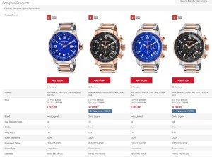Compare Display Tool on WorldofWatches.com