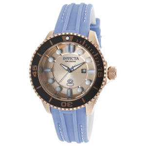 Invicta Women's Pro Diver Grand Diver Light Blue Silicone Rose-Tone Dial Watch