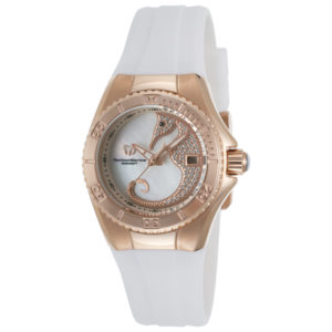 TechnoMarine Women's Cruise Dream White Silicone MOP Dial Crystal Accents 